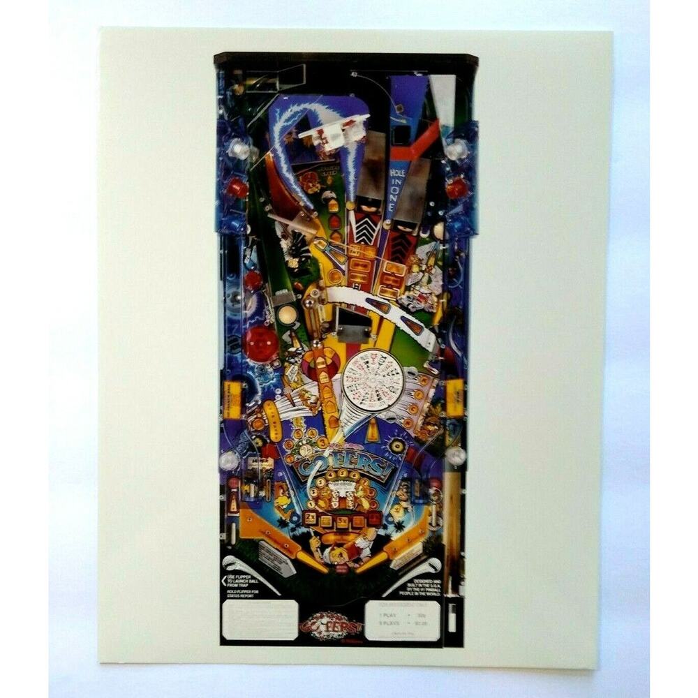 No Good Gofers Pinball Photo Original NOS Promo Playfield View 1997 Vintage